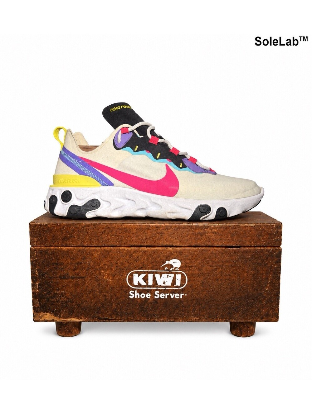 Nike React Element 55 Hyper Pink Men’s 11.5 White Purple CK0846-100